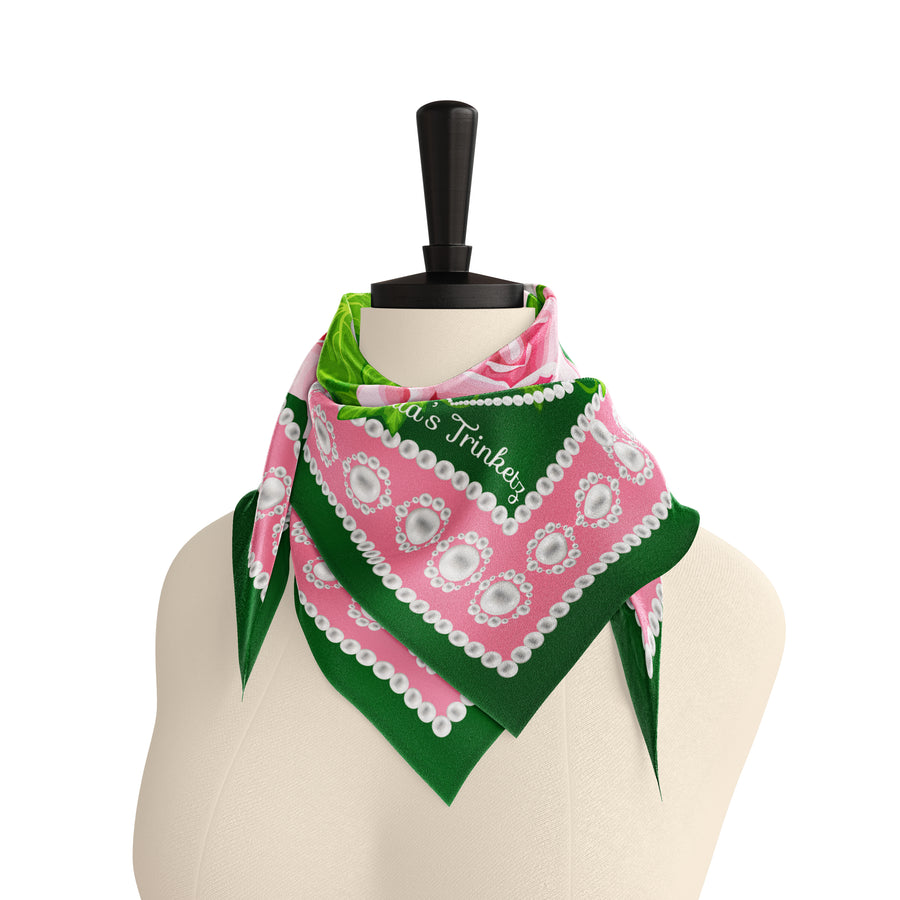 Enchanted Ivy Rose Lavish Silk Scarf