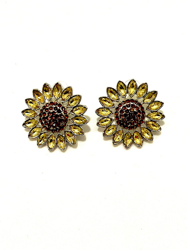 Sunflower Bloom Stud Earrings