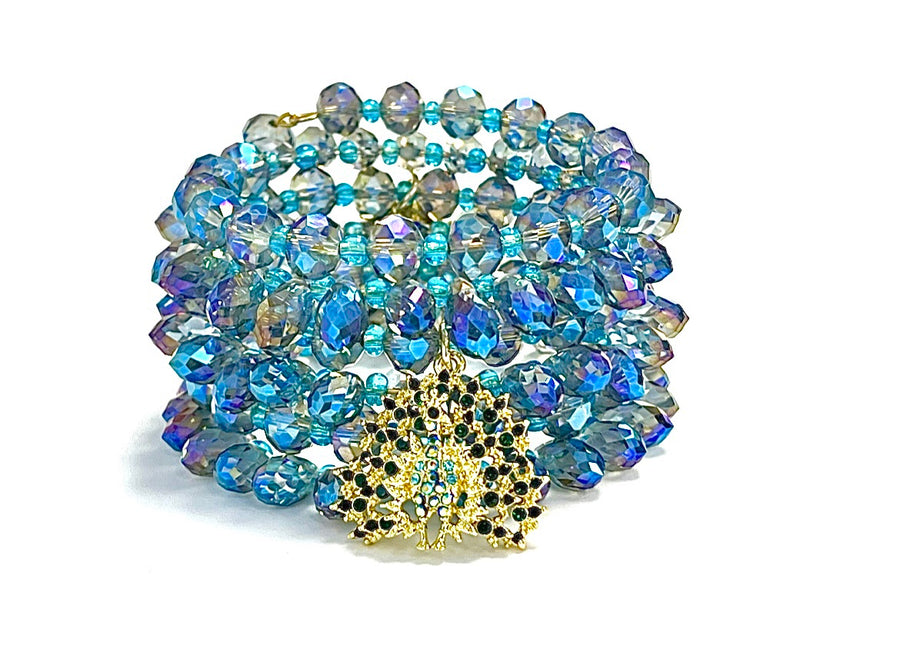 Carina Shimmer Wrap Bracelet -Skyline Blue