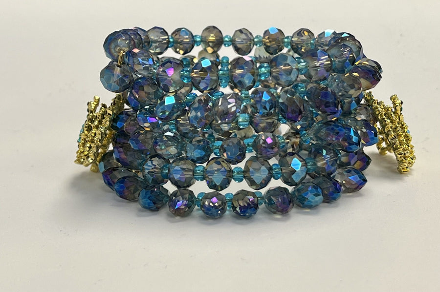 Carina Shimmer Wrap Bracelet -Skyline Blue